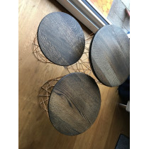Eiche, runde Tischplatte, verleimt, Maße auf Anfrage, Stärke 3 cm mit Fase, schwarz geölt, Ø60cm